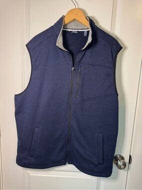 Izod Men's Dark Blue Zip-Up Fleece Vest